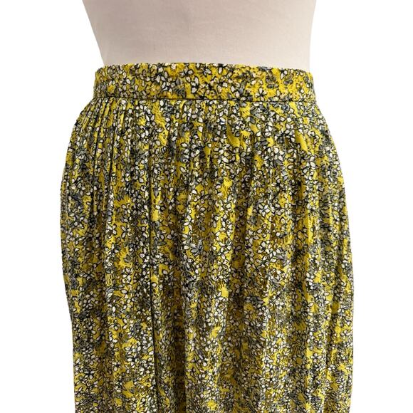 Who What Wear Yellow Ditzy Floral Flowy Midi Skirt 12 - Picture 2 of 4
